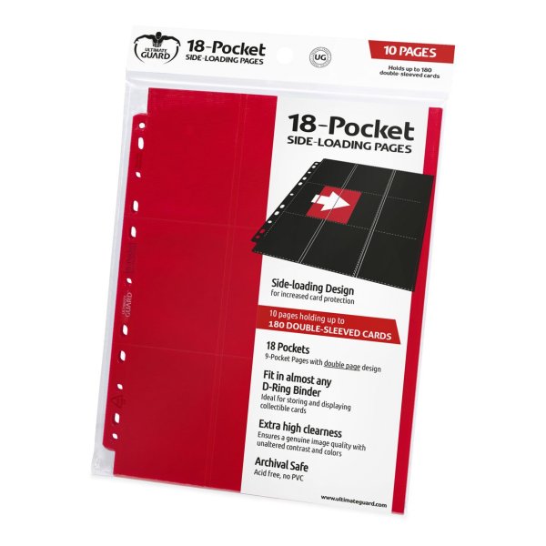 18-Pocket Side-Loading Supreme Pages Standard Size Red (10)