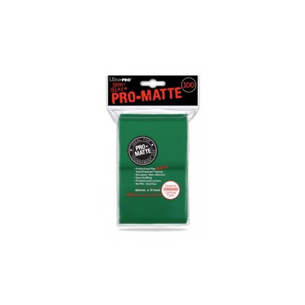 UP - Standard Deck Protector - PRO-Matte Green (100 Sleeves)
