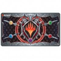 UP - White Stitched Playmat for Magic The Gathering -...